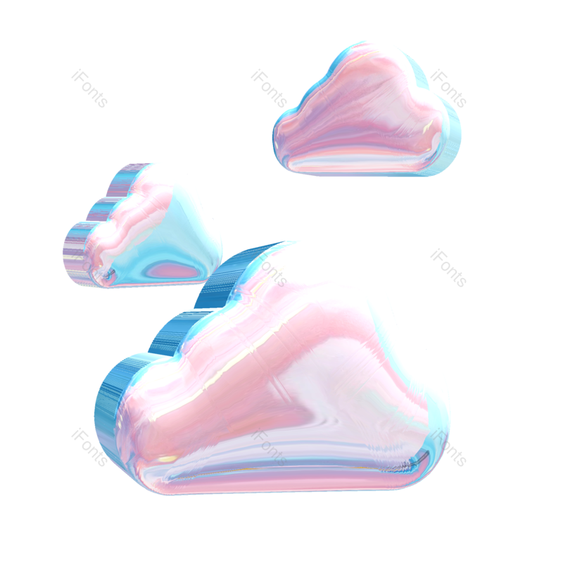 立体图片,炫彩元素,小云朵PNG,免抠素材